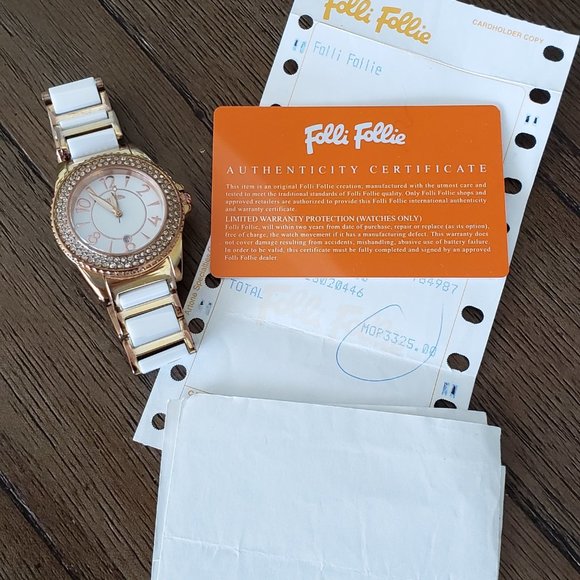 FolliFolli Ceramic Rose Gold Watch